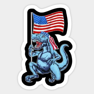 USA Flag Funny 4th Of July Dinosaur- Amerisaurus T Rex Sticker